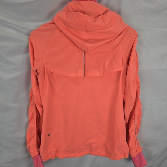 Lululemon Jacket Womens 4 Neon Orange Gather Me Slightly Full Zip Hooded - Picture 8 of 14